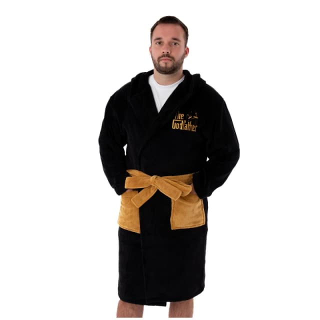 The Godfather The Godfather Men Hooded Bathrobe in Black Size: Small Black S Male 5063203003549