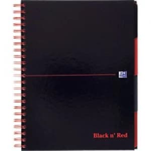 OXFORD Black n' Red A4+ Wirebound Hardback Project Book Ruled 200 Pages