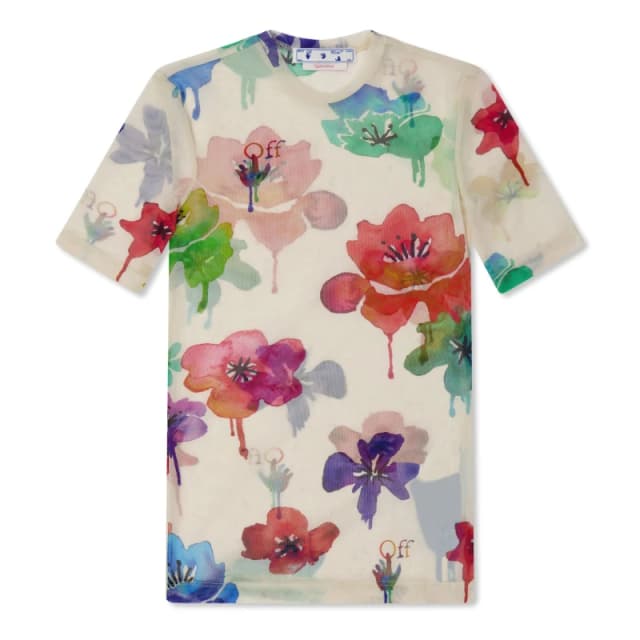 Off White Womens Floral Pop T-Shirt Sand Multi female 6 (38)