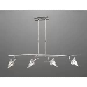Flavia Telescopic Pendant Light Bar 4 G9 Bulbs with Adjustable Heads, polished chrome