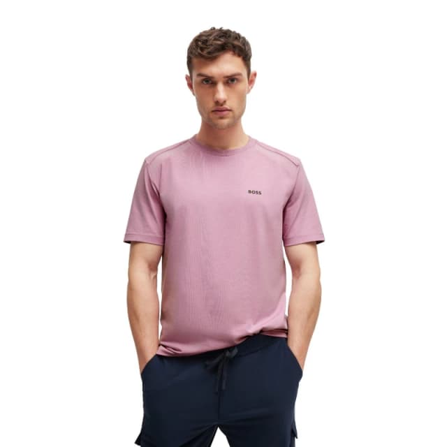 Boss Mens T Tape Short Sleeve Polo Shirt Pastel Purple male S