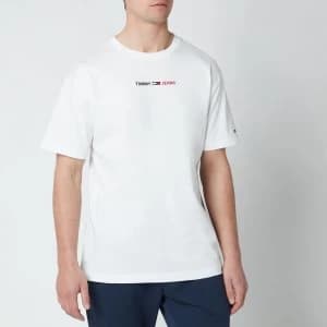 Tommy Jeans Mens Linear Logo T-Shirt - White - L