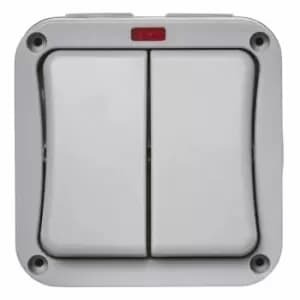 Zinc 2 Gang 2 Way IP66 20A Switch
