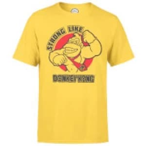 Nintendo Strong Like Donkey Kong Mens Yellow T-Shirt - M - Yellow