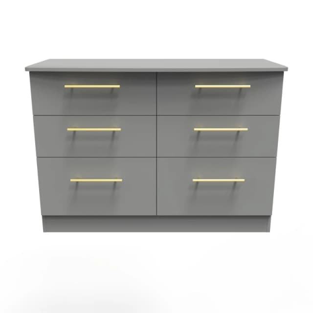 Helmsley 6 Drawer Wide Chest In Dusk Grey (Ready Assembled)