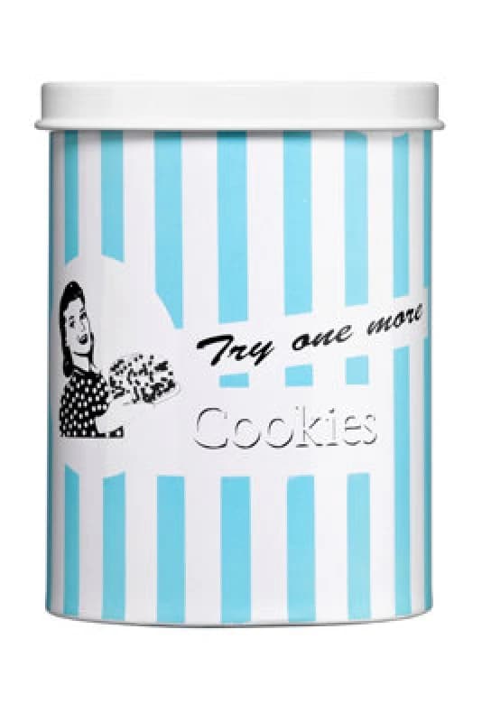 Premier Housewares Candy Stripe Try one more Blue Cookie Canister Blue