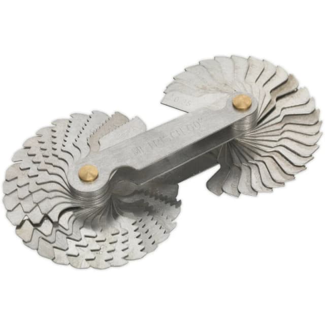 Loops 52 Piece Folding Screw Pitch Gauge Set - 0.25mm to 6mm - BSW & Metric Profile Multi