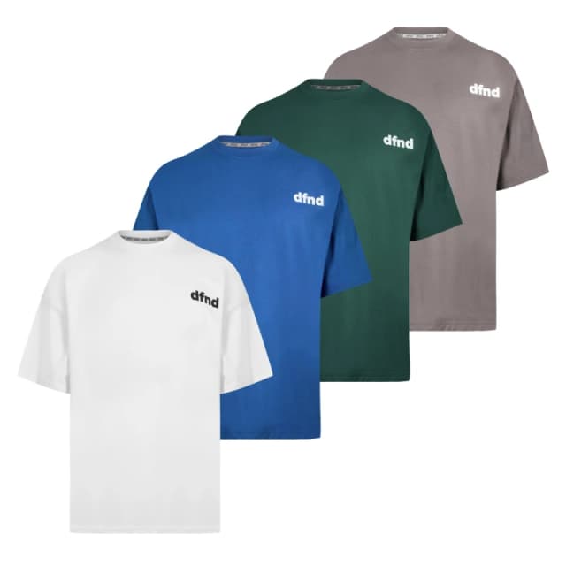 DFND London DFND Loose 4 Pack T-Shirt Green/Grey male Medium