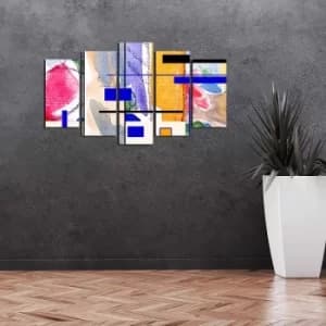 5ABSMDF-90 Multicolor Decorative MDF Painting (5 Pieces)