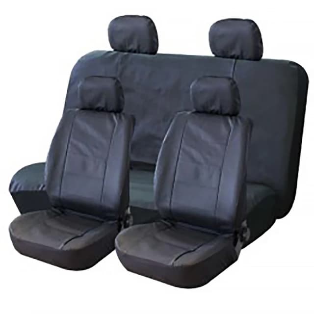 Streetwize Black Leather Look Seat Covers Black unisex One Size