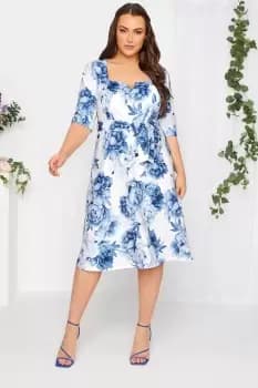 Notch Neck Floral Dress