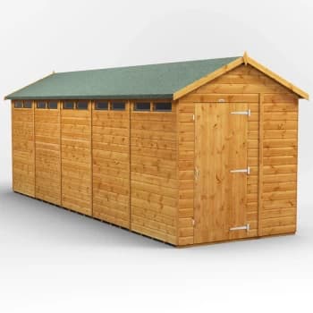 20x6 Power Apex Security Shed - Brown