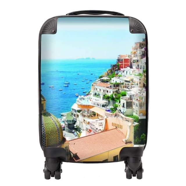 Warren Reed - Designer Positano With Flowers, Italy Suitcase in Green Size: Small Green Unisex Small