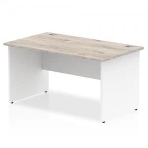 Trexus Rectangular Desk Panel End Leg 1400x800mm Grey OakWhite Ref