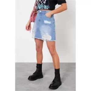 I Saw It First Mid Wash Petite High Waisted - Blue