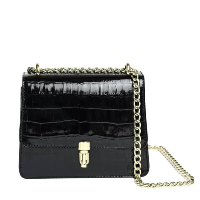Miso Croc-effect Crossbody Bag Womens - Black One Size