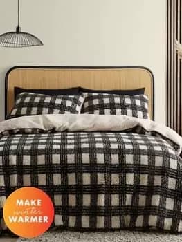 Catherine Lansfield Cosy Borg Sherpa Fleece Duvet Cover Set