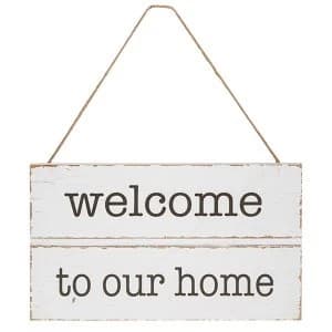 Homestyle Hanging Wood Plaque Welcome