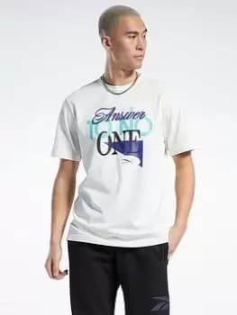 Reebok Answer to No One Short Sleeve T-Shirt, Black Size M Men