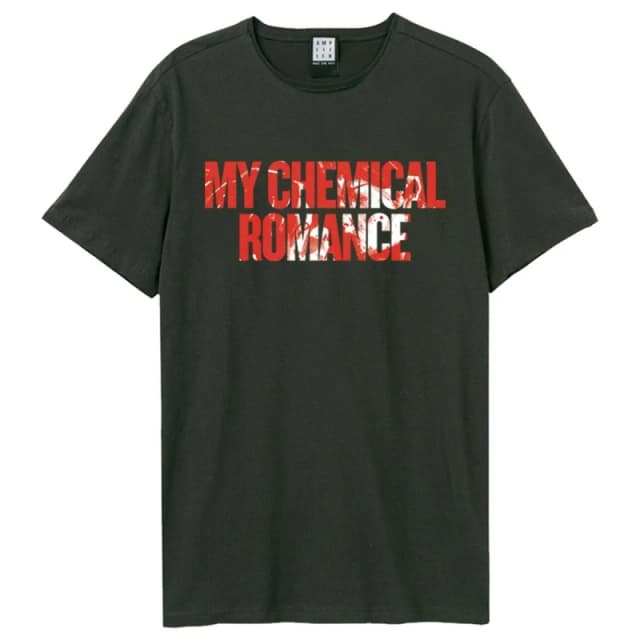 Amplified Amplified Men My Chemical Romance Logo T-Shirt in Charcoal Size: Small Charcoal S Male 5063470089369