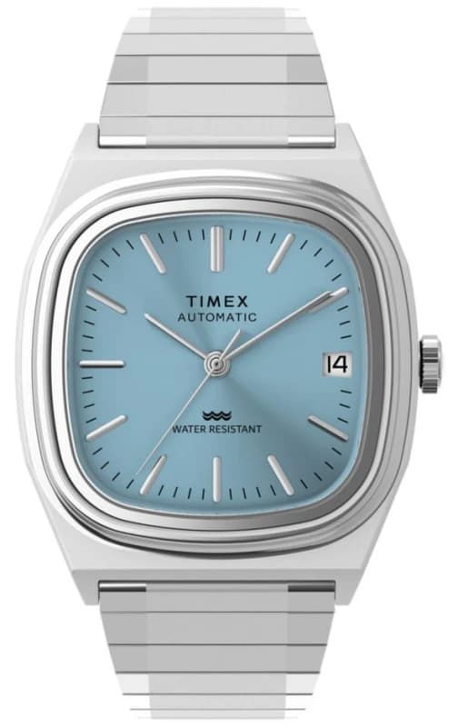 Timex TW2Y66700 Automatic 1983 E-Line (34mm) Light Blue Dial Watch