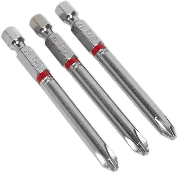 Sealey AK210512 Power Tool Bits Phillips #3 Colour-Coded S2 75mm 3pc