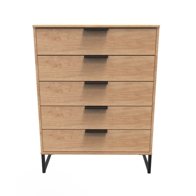 Ready Assembled 2 U Fuji 5 Drawer Chest (Ready Assembled) in Natural Natural Unisex
