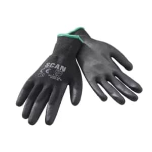 Scan XMS21PUGLO10 Black PU Gloves (10 Pairs)