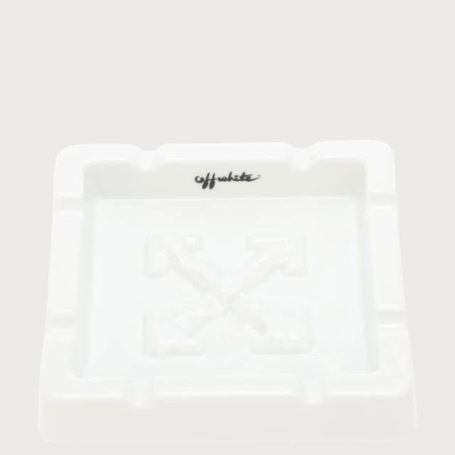 Off White Dish Tray White Black unisex One Size