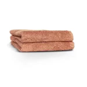The Linen Yard Loft Woven Combed Cotton 2 Pack Face Cloths Blush