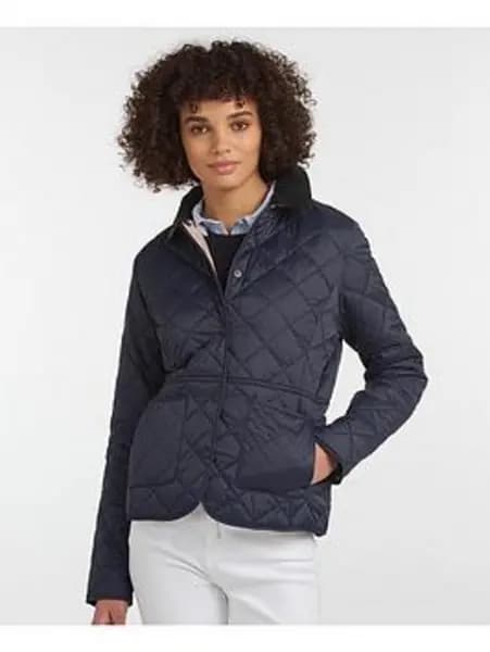 Barbour Deveron Quilted Jacket - Navy Navy R4VER Female 8,10,12,14