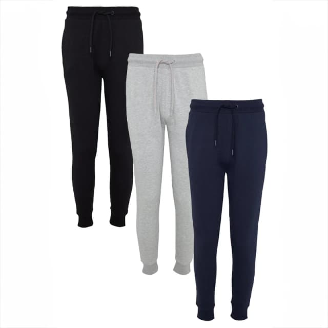 Threadbare Threadbare Men 3 Pack 'Tangelo' Regular Fit Joggers in Black Size: Medium Black M Male 7625915005235