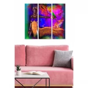 MDF8567840 Multicolor Decorative MDF Painting (3 Pieces)