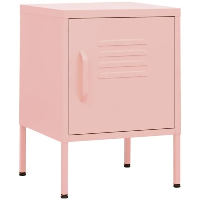 VIDAXL Nightstand Pink 35x35x51cm Steel Vidaxl 8720286565230