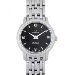 De Ville Prestige Quartz 24.4mm Quartz Black Dial Steel Ladies Watch