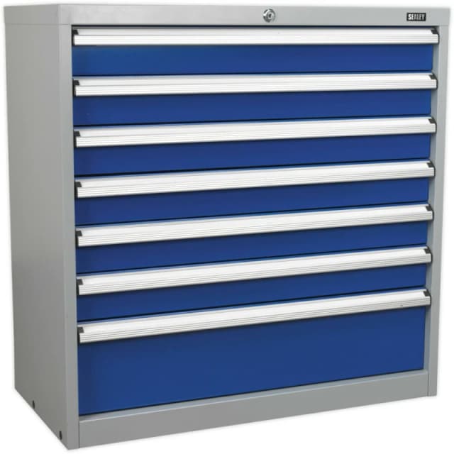 Loops 7 Drawer Industrial Cabinet - 900 x 450 x 900mm - Heavy Duty BB Drawer Slides Multi