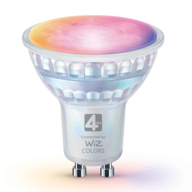 4lite Wiz Connect Dimmable Multicolour WiFi LED Smart Bulb - GU10 - Si