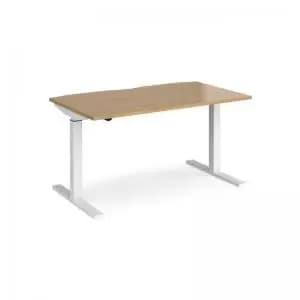 Elev8 Mono straight sit-stand desk 1400mm x 800mm - white frame and