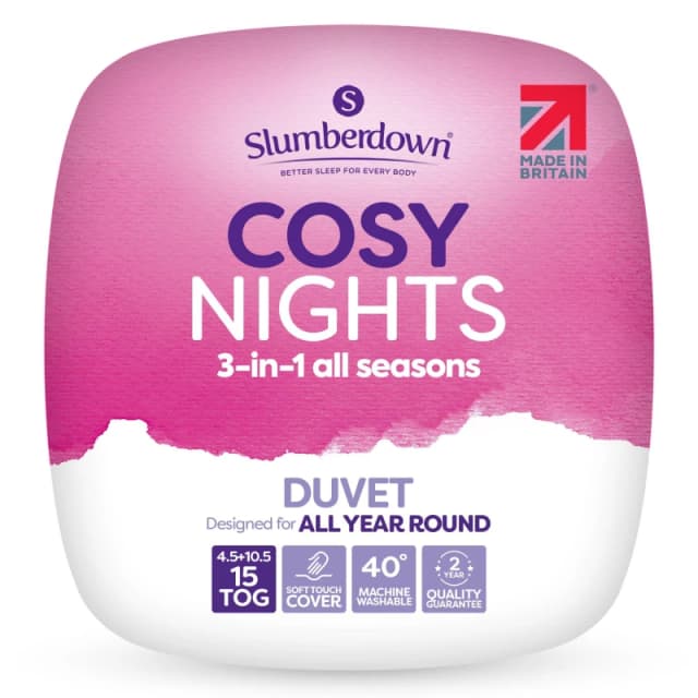 Slumberdown Cosy Nights All Seasons Combi 15 Tog (4.5+10.5 tog) Duvet White