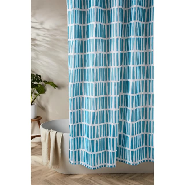 Homelife Silhoutte Stripe Shower Curtain - Blue Blue One Size