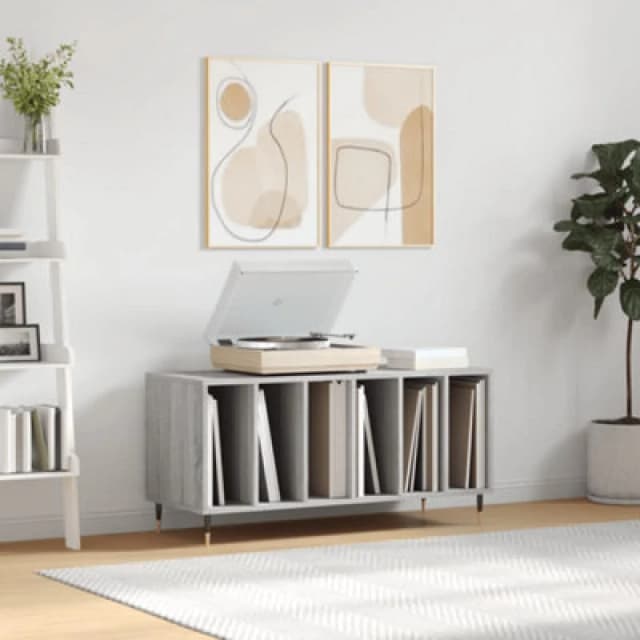 Vidaxl Record Cabinet Grey Sonoma 100X38X48cm Engineered Wood