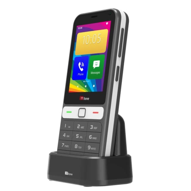 TTfone TTfone TT280 - WhatsApp 4G Phone, WhatsApp keypad phone, WhatsApp video call phone, compatible with Three SIM and supplied with a Dock charger.