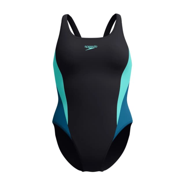Speedo Womens Color Block One Piece Swimsuit Artic Glass female 10 (S)