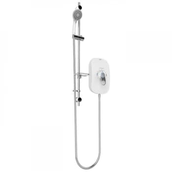 SmartCare Lever White Electric Shower with Silver/White kit - 9.5kw - AKW