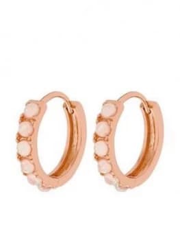 Accessorize Z Rg Opal Huggie Hoop Earrings - Rose Gold