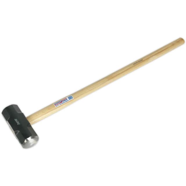 Loops 14lb Hardened Sledge Hammer - Hickory Wooden Shaft - Drop Forged Carbon Steel Metallics