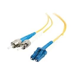 C2G 1m LC-ST 9/125 OS1 Duplex Singlemode PVC Fibre Optic Cable (LSZH) - Yellow
