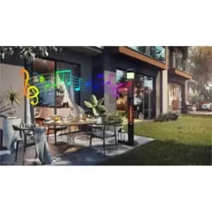 Groundlevel Electric Patio Heater W/ Bluetooth & LED Lights - Black