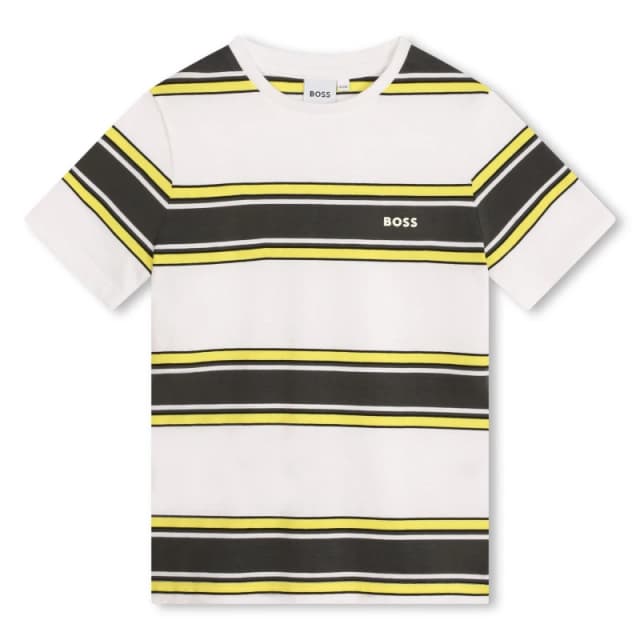 Boss Striped T-Shirt Junior - Yellow Yellow 7 - 8 Years
