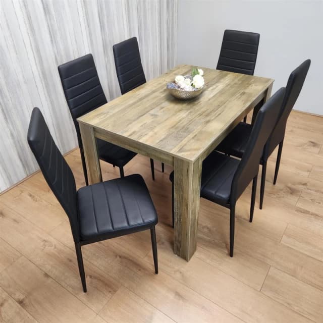 KOSY KOALA KOSY KOALA Dining Table Set with 6 Chairs Dining Room and Kitchen table set of 6 in Brown Brown One Size Unisex 5060711586687